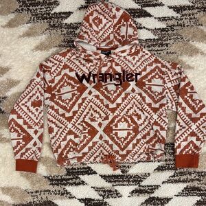 Wrangler Women’s Rust and Cream Geometric Sweater